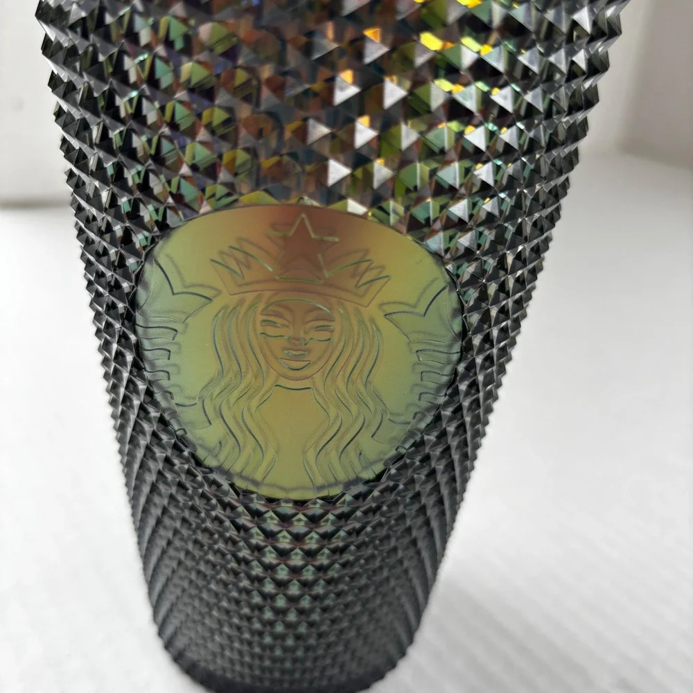 Starbucks Black Oil Slick‎ Iridescent Studded Venti Tumbler 24oz Bling Cold Cup